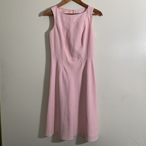 Ann Taylor Loft Dress Size 0 Lined Pink Sleeveless Invisible Zipper - Picture 3 of 15